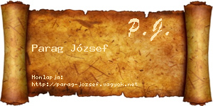 Parag József névjegykártya